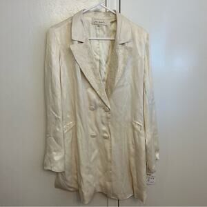 Brenda Knight Free People Cream Lace Blazer XL NWT Double-Breasted